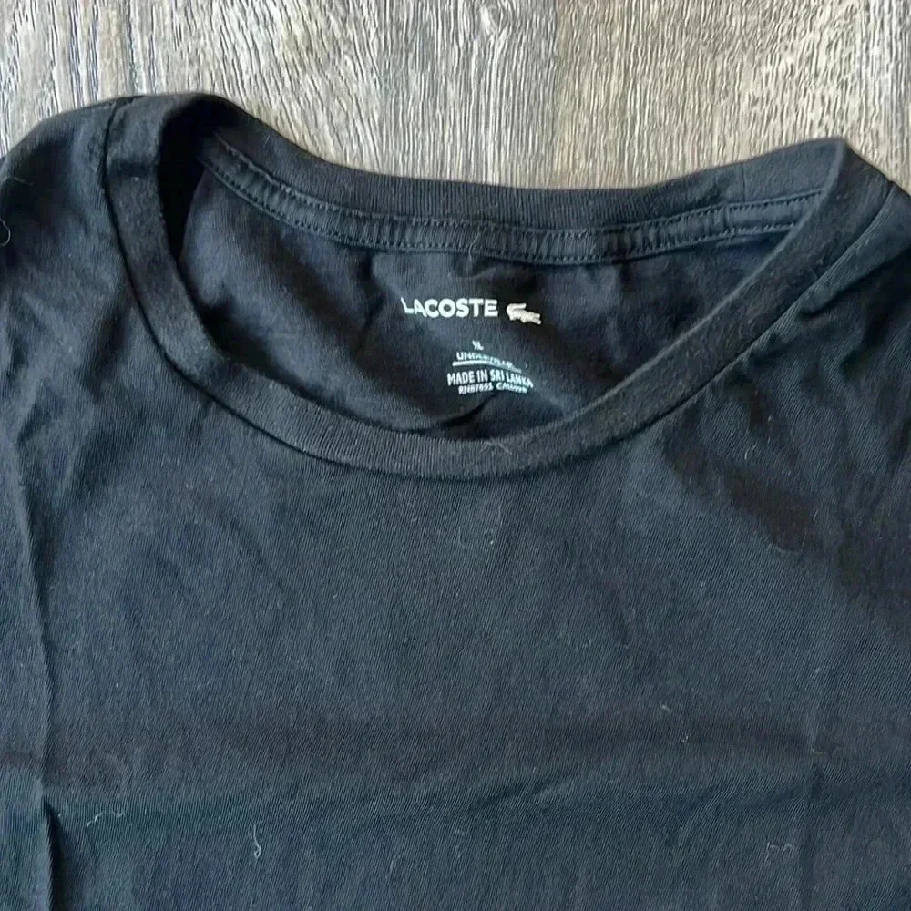 Lacoste Shirt Black Undershirt Tee Shirt Size Extra Large Mens